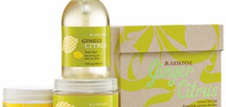 Arbonne ginger and citrus bath set.