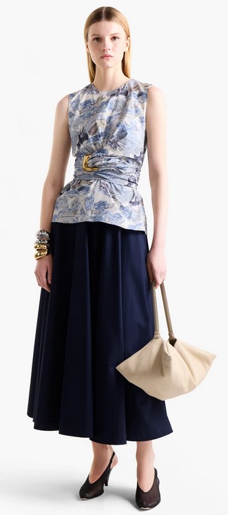 Summer Dressing and Accessories, Easy Beachwear to Glamorous Evening Looks: Top Trends 23 SD 25 AL silk wrap blse gold buckle on AL website.jpg