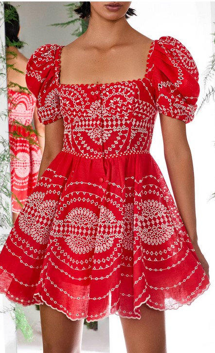 Summer Dressing and Accessories, Easy Beachwear to Glamorous Evening Looks: Top Trends 35 SD 25 CR red dress available at Marissa.jpg