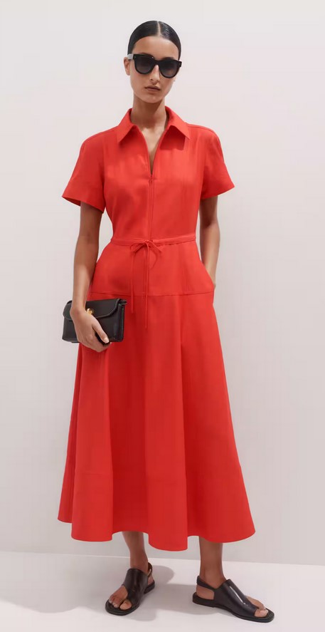 Summer Dressing and Accessories, Easy Beachwear to Glamorous Evening Looks: Top Trends 39 SD 25 ME orange shirt dress midi.jpg