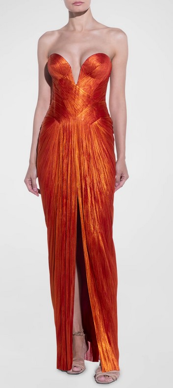 Summer Dressing and Accessories, Easy Beachwear to Glamorous Evening Looks: Top Trends 56 SD 25 ML orange gown at NM.jpg