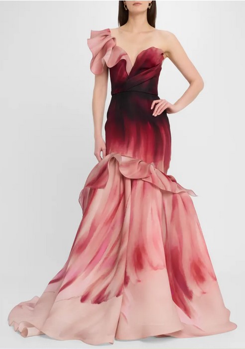 Summer Dressing and Accessories, Easy Beachwear to Glamorous Evening Looks: Top Trends 55 SD 25 MR hand painted gown at NM.jpg
