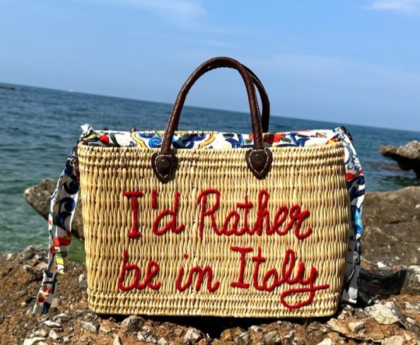 Summer Dressing and Accessories, Easy Beachwear to Glamorous Evening Looks: Top Trends 11 SD 25 OR I'd rather be in Italy tote.jpg